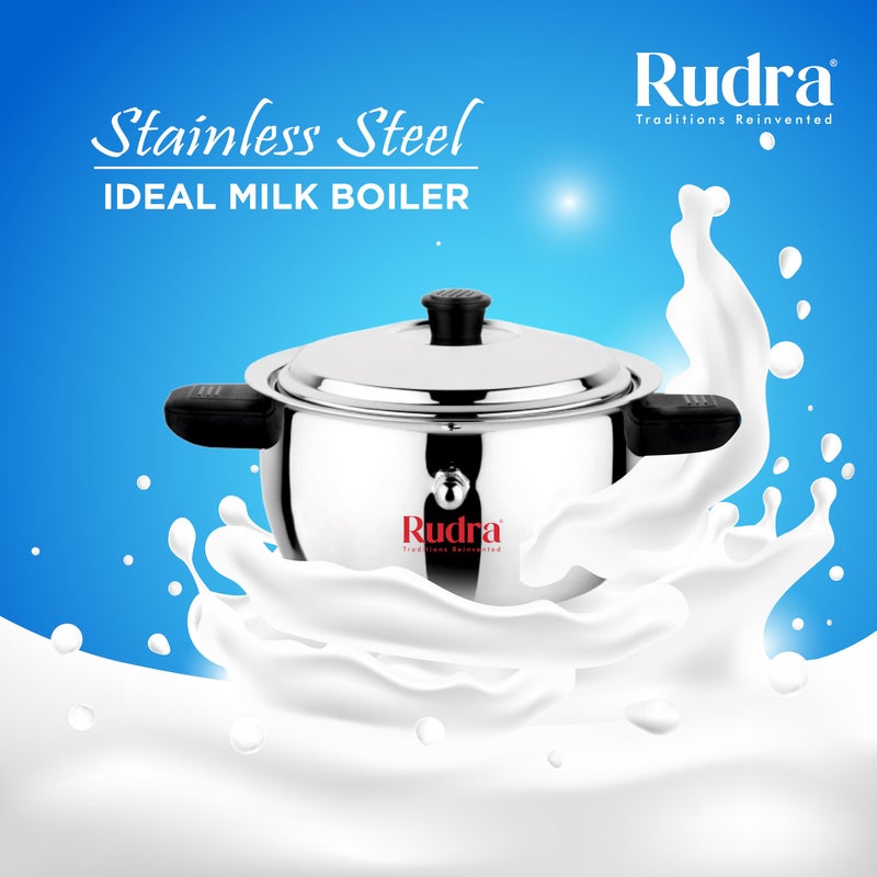 RUDRA Rudra Stainless Steel Ideal Milk Boiler/Cooker (7L) | SS 202 Grade | Spill-Proof Design | Gas & Induction Stove Compatible | Durable & Hygienic Cookware for Boiling Milk, Water, Tea & More  - Image 4