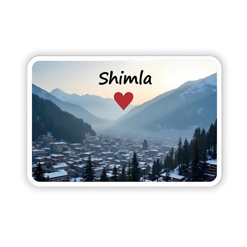 GiftODay Indian State Shimla Theme Souvenir Wooden Fridge Magnet for Refrigerator Shimla Fridge Magnet for Kitchen Home Decor Perfect Souvenir Gift Size 3x3 Inches Pack of 1 - Image 1