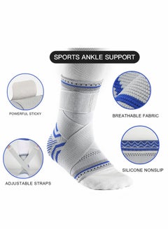 KASTWAVE Ankle Brace Compression Sleeve (2 PACK), Adjustable Ankle Support for Men & Women, Breathable Ankle Sleeve w/Ankle Strap for Sprained Ankle, Swelling Relief Pain, Plantar Fasciitis, Achilles  - Image 3