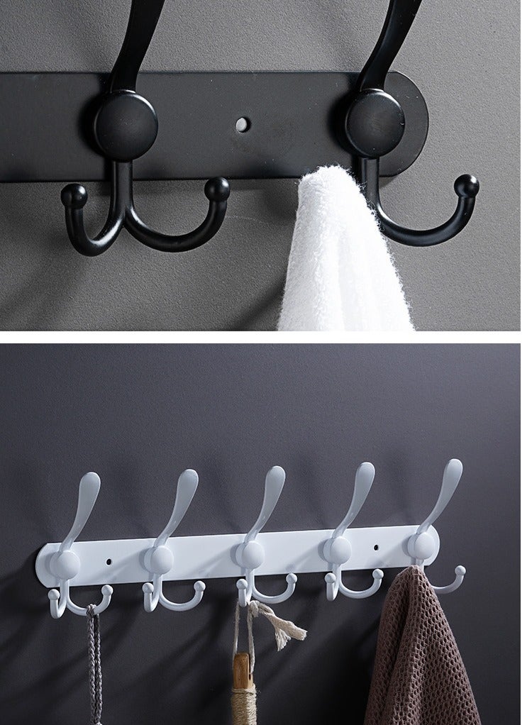 5 Hooks Coat Hooks for Wall Stainless Steel Coat Racks Heavy Duty Coat Hooks Wall Mounted - Wall Hanger Wall Hooks and Clothes Hooks White - Image 3
