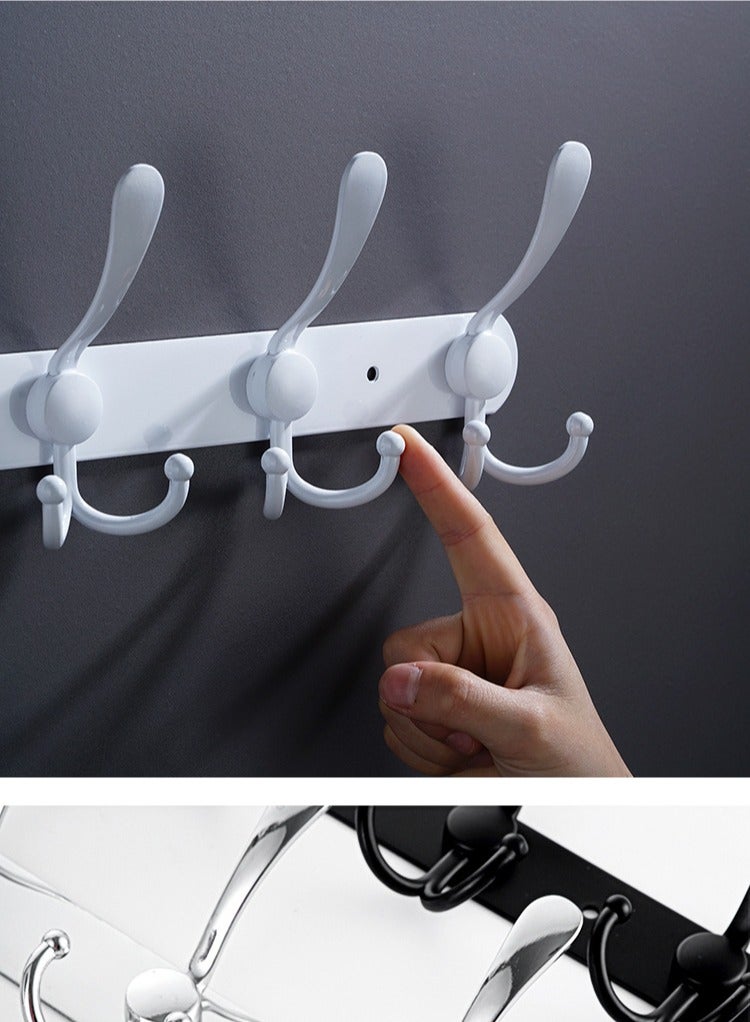 5 Hooks Coat Hooks for Wall Stainless Steel Coat Racks Heavy Duty Coat Hooks Wall Mounted - Wall Hanger Wall Hooks and Clothes Hooks White - Image 2