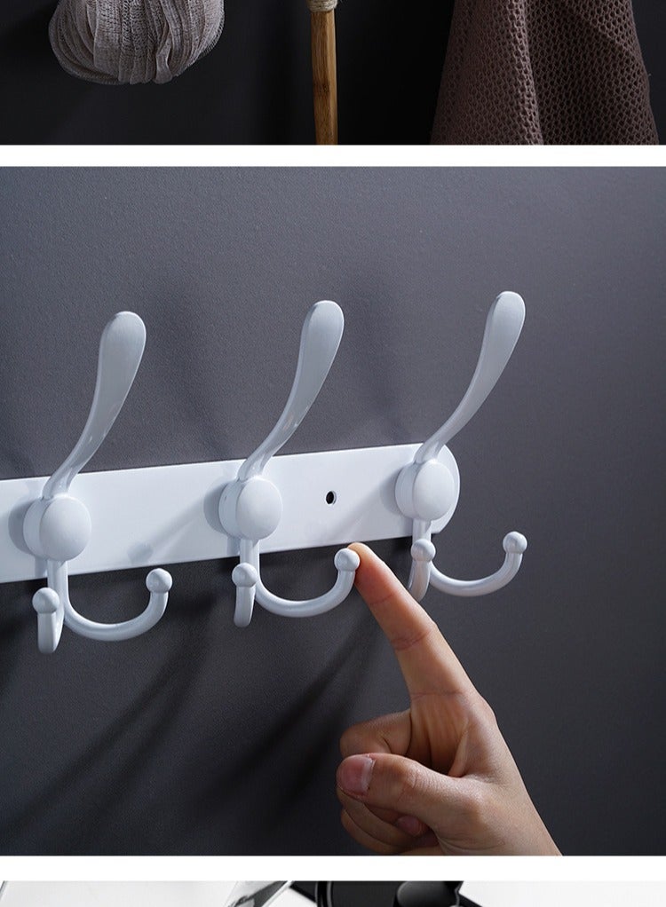 5 Hooks Coat Hooks for Wall Stainless Steel Coat Racks Heavy Duty Coat Hooks Wall Mounted - Wall Hanger Wall Hooks and Clothes Hooks White - Image 4