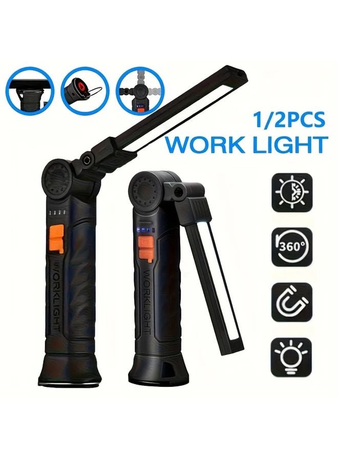 1pc MACROCOSM Magnetic USB C Rechargeable LED Flashlight Foldable For Camping - Image 2