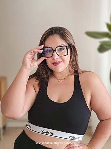 VISOONE Oversized TR90 Blue Light Blocking Glasses Fashion Accessories Non Prescription for Women Harvard - Image 5