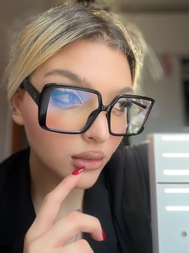 VISOONE Oversized TR90 Blue Light Blocking Glasses Fashion Accessories Non Prescription for Women Harvard - Image 4