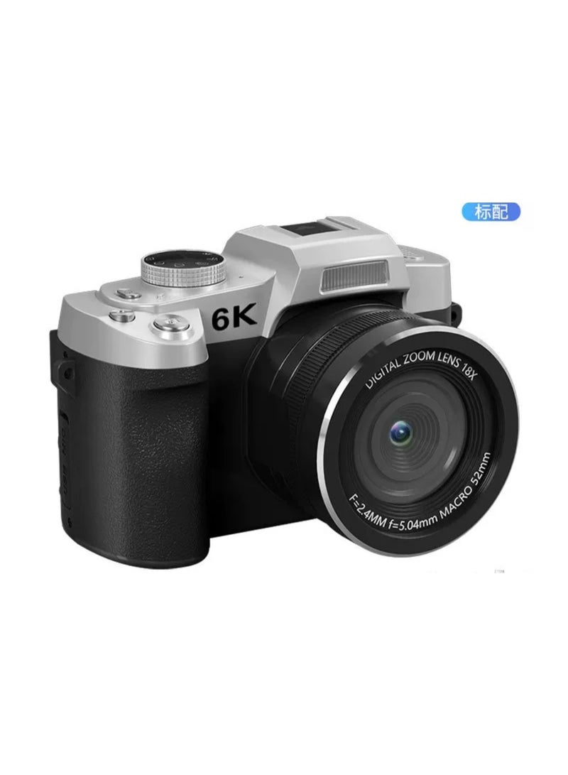 6K Digital Camera for Photography, 84MP Vlogging Camera for YouTube with 3" 180° Flip Screen, 18X Zoom Autofocus Compact Travel Beauty Cameras for Teens, with 128GB Micro SD Card