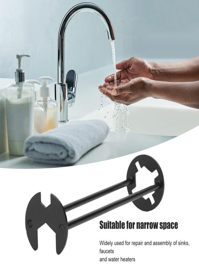 Kadimendium Black Multifunctional Sink Wrench Carbon Steel Robust Faucet Hose Spanner Sink Wrench Tool Faucet Wrench for Bathroom Home(S 165x42x45mm/6 5x1 7x1 8in) - Image 2