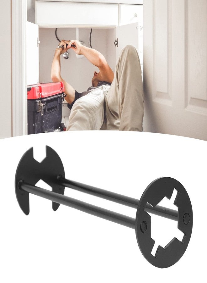 Kadimendium Black Multifunctional Sink Wrench Carbon Steel Robust Faucet Hose Spanner Sink Wrench Tool Faucet Wrench for Bathroom Home(S 165x42x45mm/6 5x1 7x1 8in) - Image 5