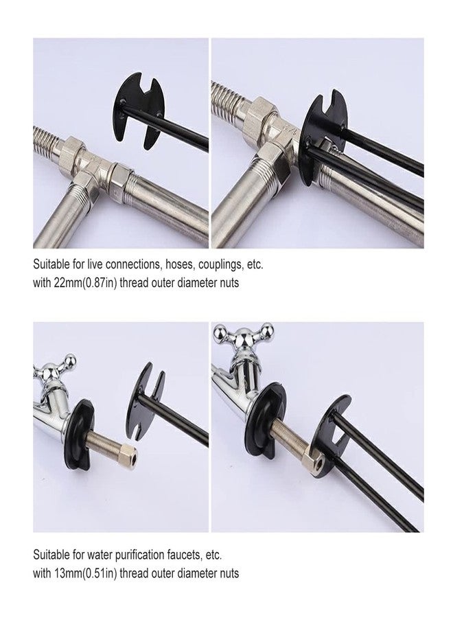 Kadimendium Black Multifunctional Sink Wrench Carbon Steel Robust Faucet Hose Spanner Sink Wrench Tool Faucet Wrench for Bathroom Home(S 165x42x45mm/6 5x1 7x1 8in) - Image 4