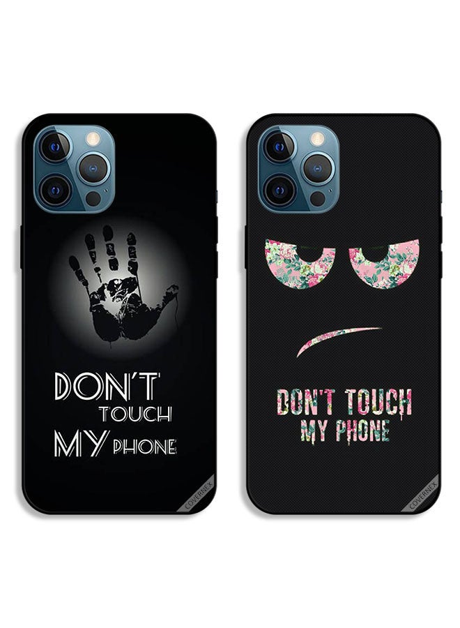 Covernex Two Cases For Apple iPhone 12 Pro Protective Covers Dont Touch My Phone Hand and Floral - Image 1