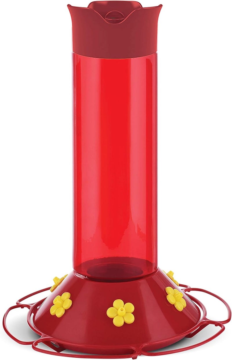 بيركي-بيت Perky-Pet 409 – أكثر أوعية إطعام الطيور النحلية الحمراء شيوعًا لدى هامرز (Hummer’s Favorite Red Plastic Hummingbird Feeder)، سعة 30 أونصة - Image 1