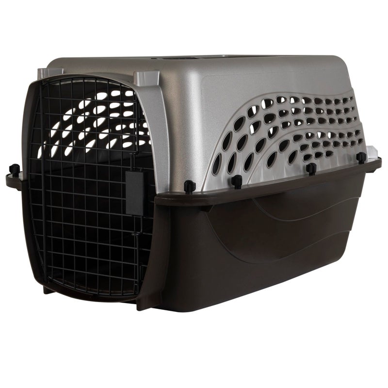Petmate Dog Crates for Small Dogs & Cat Carriers, Two-Door Plastic Pet Kennel, Top & Front Loading, Made in USA, 24" For Pets Up To 15 lb, Pearl Tan - Image 1