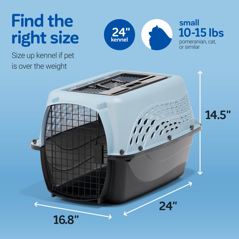 Petmate Dog Crates for Small Dogs & Cat Carriers, Two-Door Plastic Pet Kennel, Top & Front Loading, Made in USA, 24" For Pets Up To 15 lb, Pearl Tan - Image 5