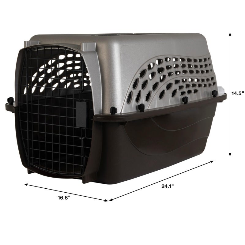 Petmate Dog Crates for Small Dogs & Cat Carriers, Two-Door Plastic Pet Kennel, Top & Front Loading, Made in USA, 24" For Pets Up To 15 lb, Pearl Tan - Image 2