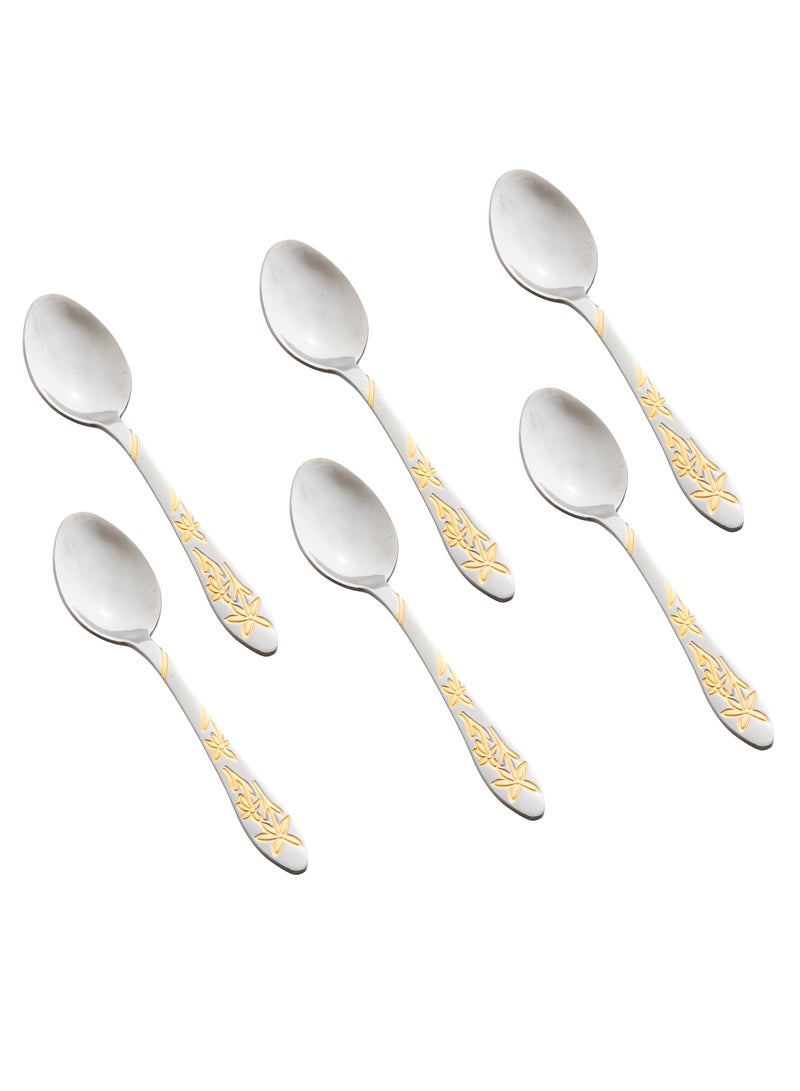 Hic Stainless Steel Cutlery Set Silver With Gold 30 Pieces  - Image 2