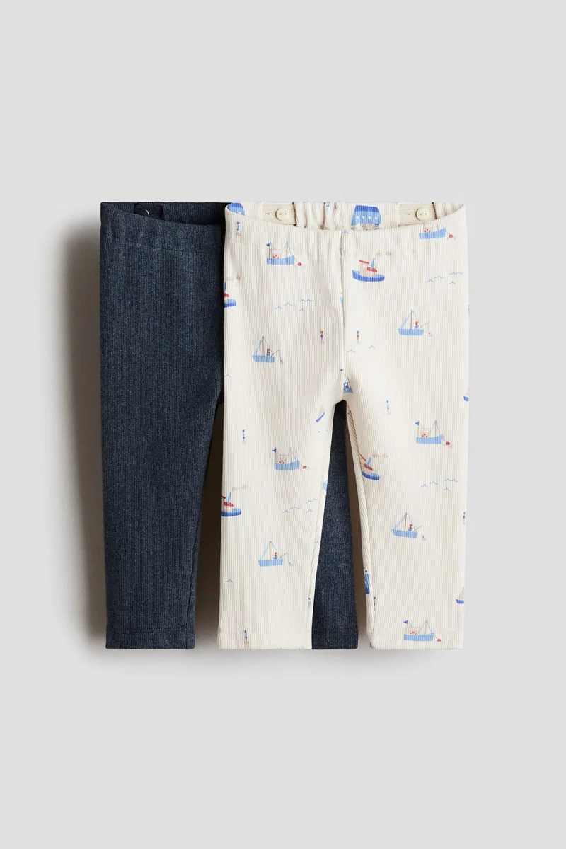 اتش اند ام لغينغز من القطن المرن - عبوة من قطعتين