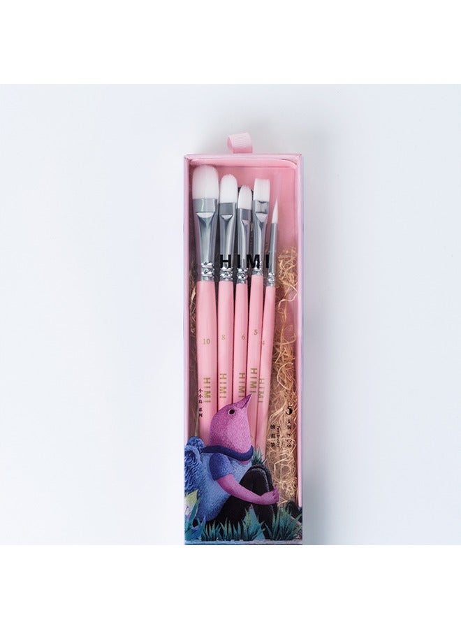 Miya Himi Little Bird Painting Brushes, 5pcs, Pink