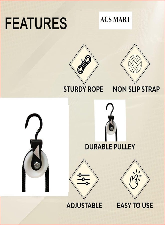 ACS MART Shoulder Pulley System with Rope, Physiotherapy Exercise Equipment for Paralysis Recovery, Door-Mounted Home Gym Rope with Smooth Action - Image 3