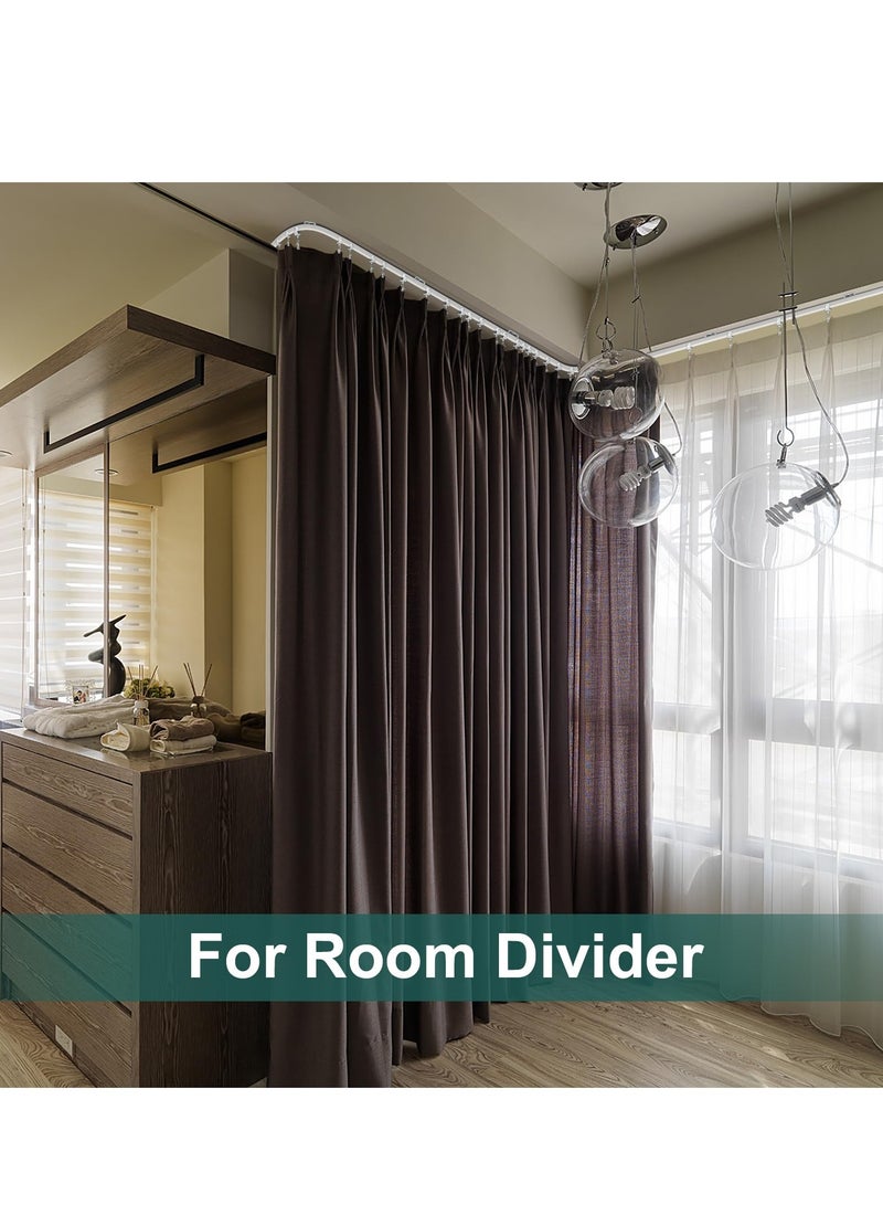 D&L Curved Ceiling Curtain Track  Flexible Bendable Curtain Track Ceiling Wall Mount Curved Ceiling Curtain Track 16.4 FT/5M Ceiling Track For Rail Bunk Bed Curtain Room Divider Sliding Curtain Rail Track System For Rv Bay Window - Image 4