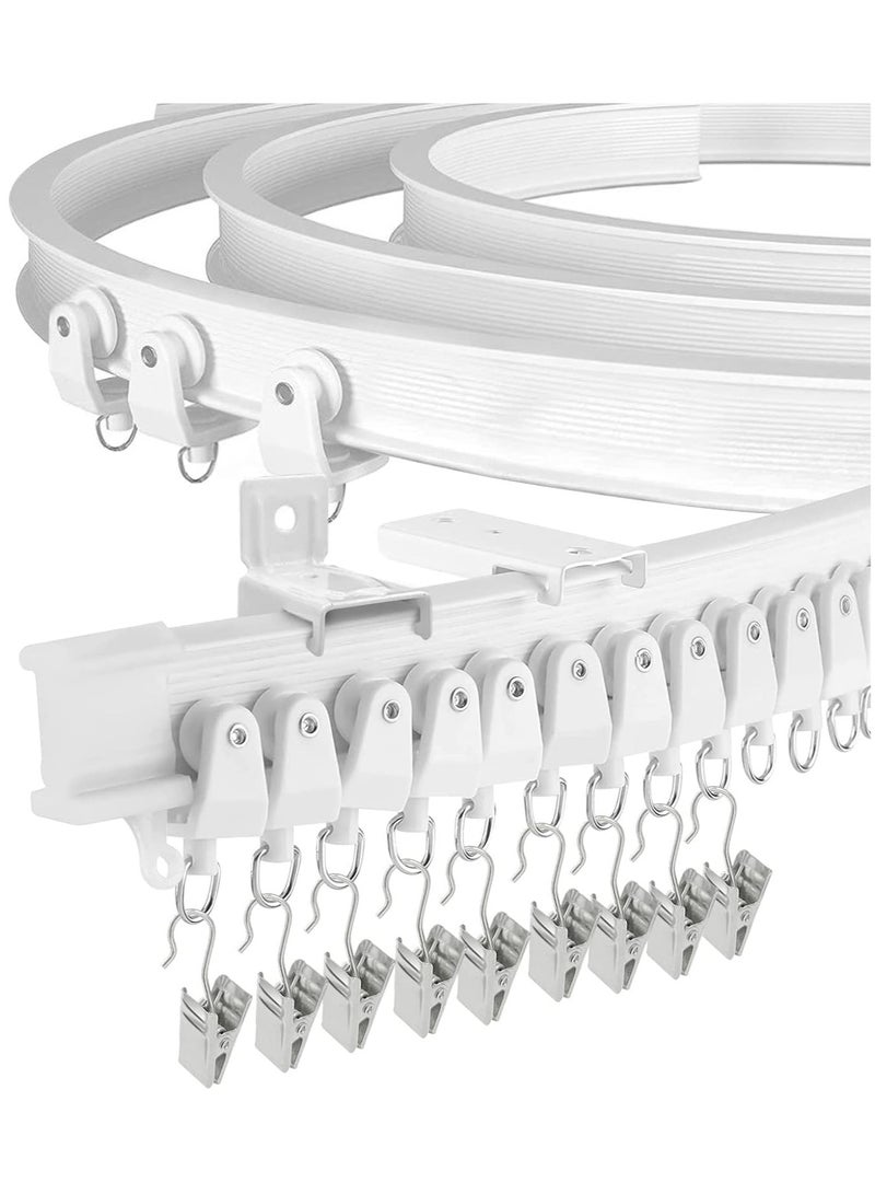 D&L Curved Ceiling Curtain Track  Flexible Bendable Curtain Track Ceiling Wall Mount Curved Ceiling Curtain Track 16.4 FT/5M Ceiling Track For Rail Bunk Bed Curtain Room Divider Sliding Curtain Rail Track System For Rv Bay Window - Image 1