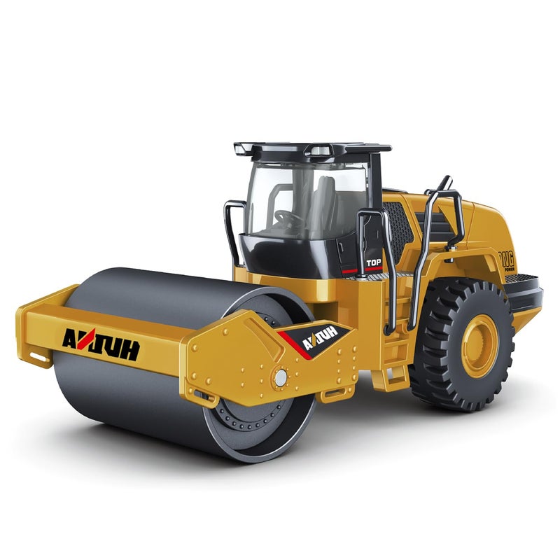 Dollox Diecast Road Roller Toys 150 Scale Metal Engineering Road Planer Vehicle Truck Toy High Detail Construction Vehicles Model Road Roller Decoration Toy Kids - Image 3