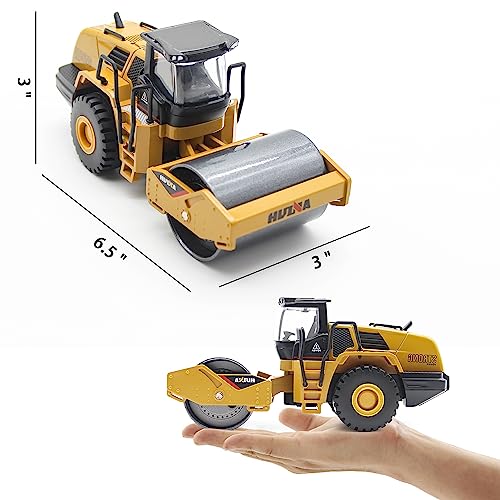 Dollox Diecast Road Roller Toys 150 Scale Metal Engineering Road Planer Vehicle Truck Toy High Detail Construction Vehicles Model Road Roller Decoration Toy Kids - Image 5