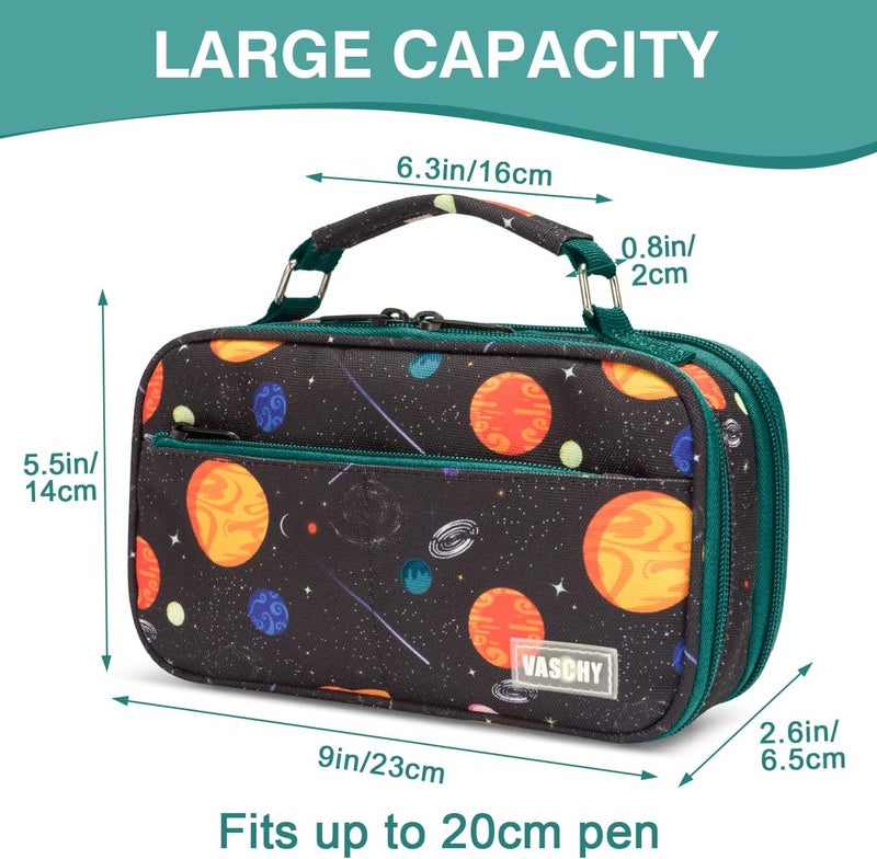 VASCHY Pencil Case for Boys, Aesthetic Kawaii Large Pencil Pouch Stationary Pencil Bag/Box for Preppy Kids, Pen Organizer Holder School Supply Space - Image 2