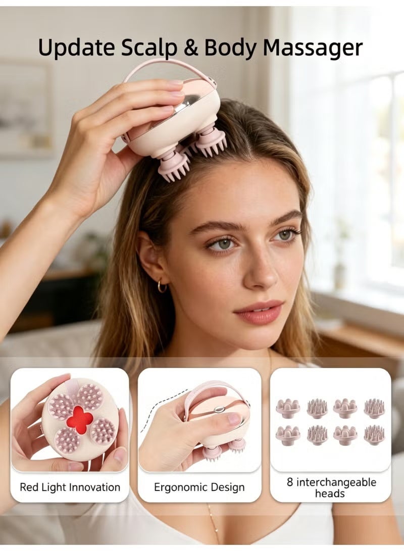 Ump Electric Scalp Massager, Portable Head Massager, Multifunctional Waterproof Head Massager, With 96 Kneading Nodes, Rechargeable Head Scratcher For Hair,  Growth Stress Relax Relaxing Gifts For Women Men Her - Image 4