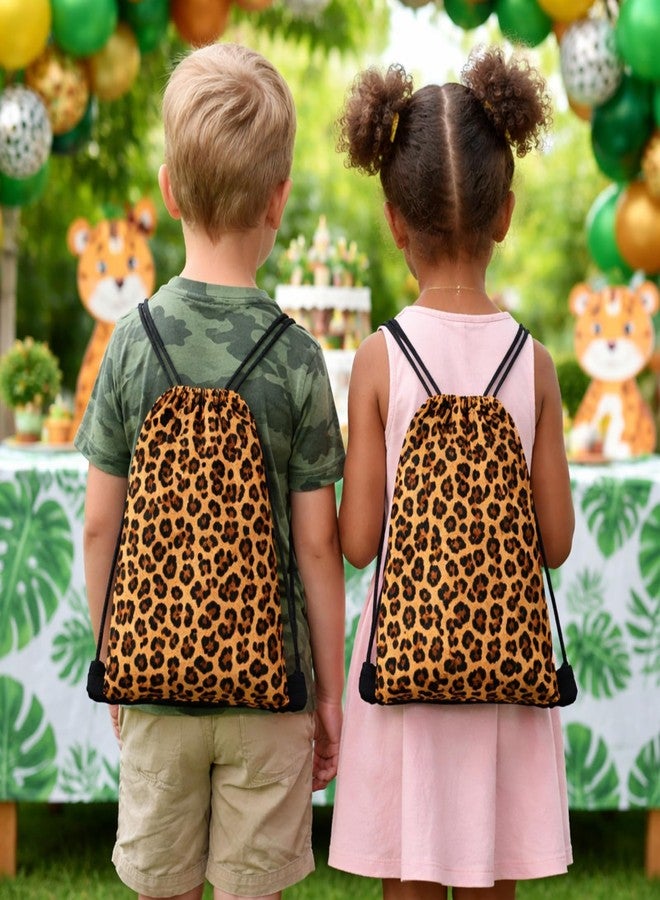 Yiyiring 30 Pcs Cheetah Drawstring Bags, Leopard Gift Drawstring bags cheetah party favors decor for Theme Birthday Party Supplies (Brown Leopard - Image 4
