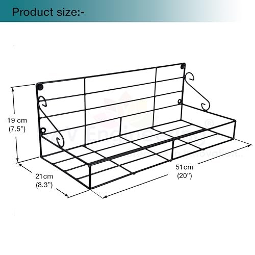 D&V ENGINEERING - Creative in innovation D&V Engineering Metal Wall-Mounted Planters Stand | Hanging Flower Pot Holder for Balcony, Living Room, Office Decor | Space-Saving Plant Stand | Holds Up to 20kg | Pack of 2, Black - Image 2
