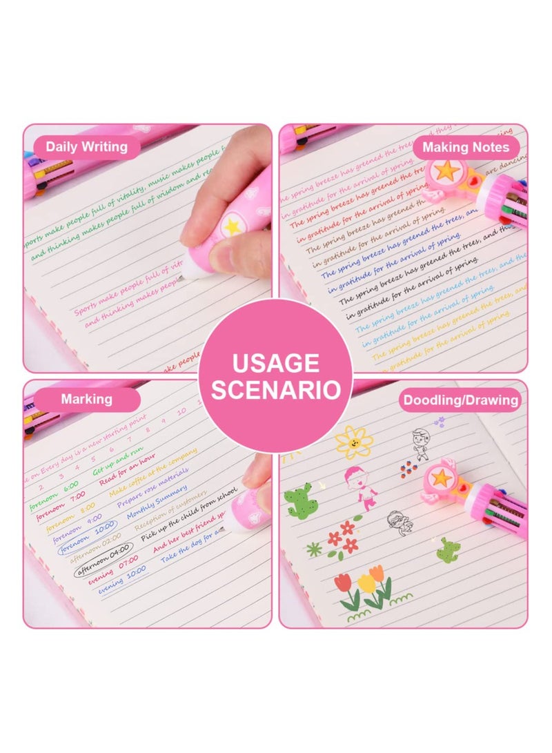 Excefore Multicolor Ballpoint Pen, 8pcs 10-in-1 Retractable Ballpoint Pens, 10colours Roller Ball Multicolor Pens for Office School Supplies Students Children Kids Gifts - Image 5