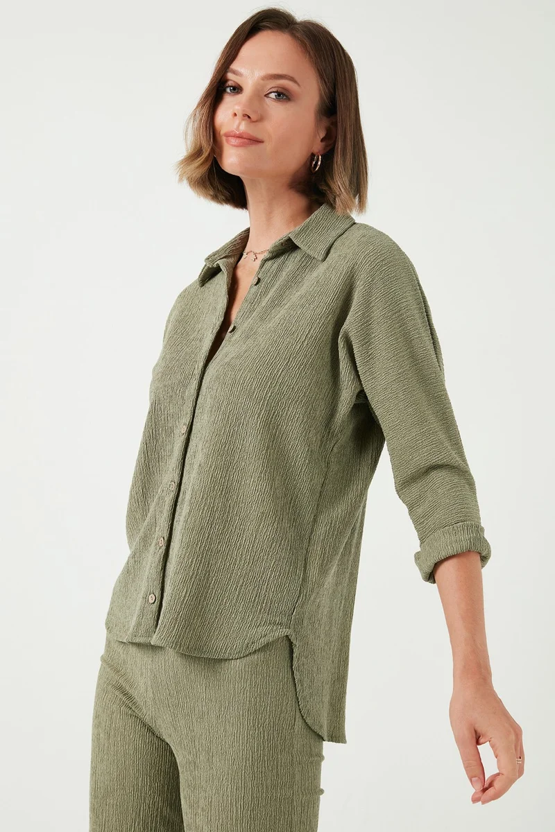 Lela Stretch Regular Fit Textured Shirt Women's Shirt 5865975