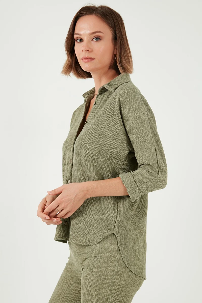 Lela Stretch Regular Fit Textured Shirt Women's Shirt 5865975