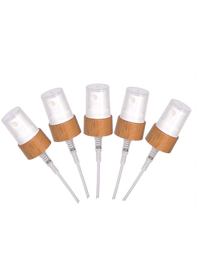5 Pcs Essential Oil Fine Mist Atomizer Tops For 5/10/15/20/30/50/100ml Bottles,Replacement Spray Tops with Natural Bamboo Head Fit DoTerra,Young Living Essential Oil Bottle