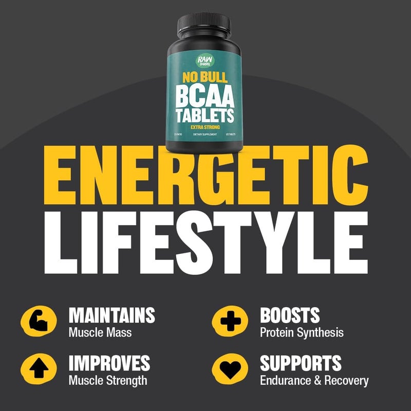 Raw Barrel أقراص BCAA 1000 ملغ مكمل الأحماض الأمينية المتفرعة لسلاسة العضلات والطاقة قبل أو بعد التمرين BCAAs للرجال والنساء 120 قرص طبيعي نقي خالي من الكائنات المعدلة وراثيًا - Image 3
