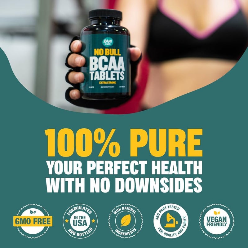 Raw Barrel أقراص BCAA 1000 ملغ مكمل الأحماض الأمينية المتفرعة لسلاسة العضلات والطاقة قبل أو بعد التمرين BCAAs للرجال والنساء 120 قرص طبيعي نقي خالي من الكائنات المعدلة وراثيًا - Image 5