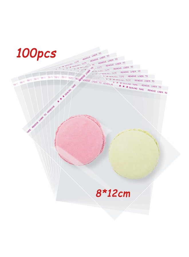 100-Piece Self-Sealing Clear Cellophane Bags – 8x12cm Resealable Cello Bags for Cookies, Candy & Small Gifts  - Image 1