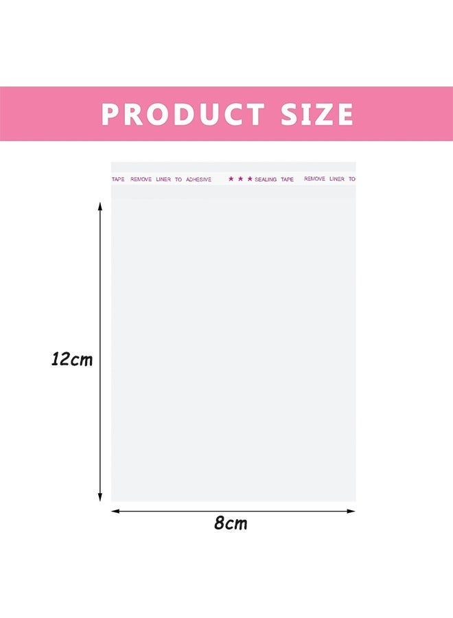 KOOKNA 100Pcs Plastic Bag Self-Sealing, Candy Bags for Small Gifts, Cookies Bag for Bakery, Resealable Clear Cellophane Pouches, Moisture-Proof and Crystal Clear Visibility, 8x12cm - Image 2