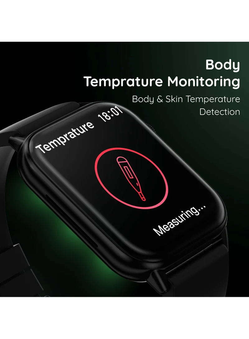 بيبل Pebble Orion Max 1.91" High Resolution Curved Display with Ultra-Thin Dial and Bluetooth Calling - Jet Black