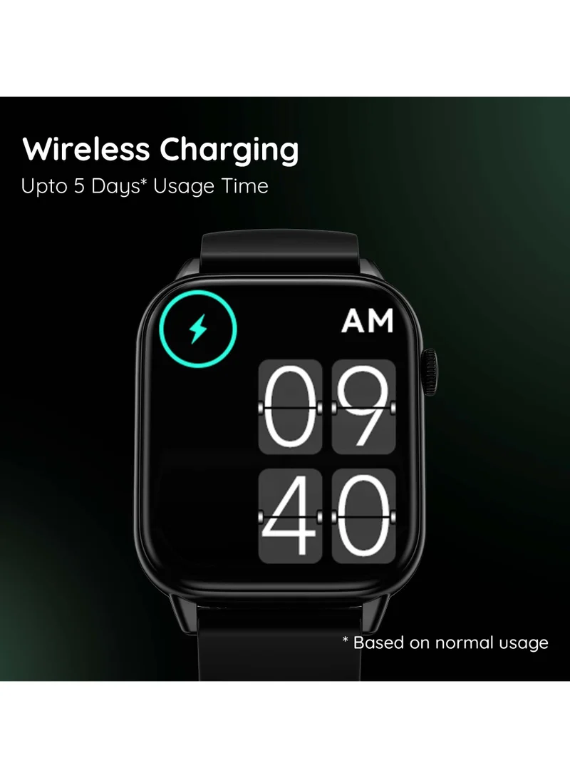 بيبل Pebble Orion Max 1.91" High Resolution Curved Display with Ultra-Thin Dial and Bluetooth Calling - Jet Black