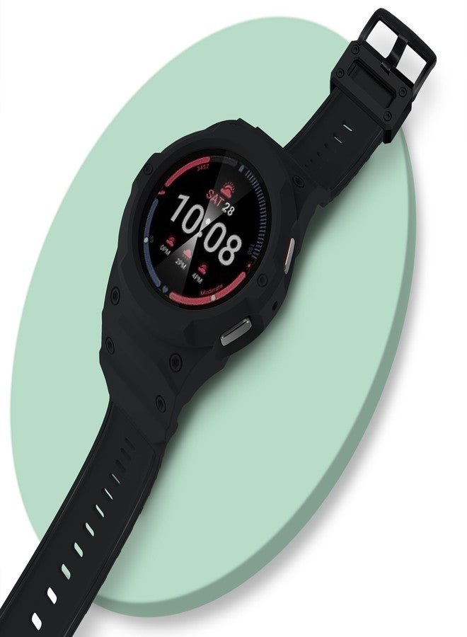 Yrzper Compatible for Samsung Galaxy Watch 7 6 5 4 44mm 40mm Band with Case Wristbands Shockproof Durable Rugged Protective Cover with Silicone Replacement Watch Strap Drop-proof for Men Women (Black, 40mm) - Image 3