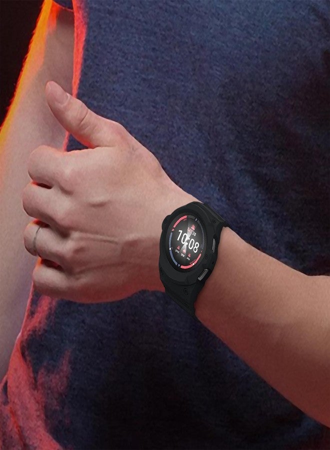 Yrzper Compatible for Samsung Galaxy Watch 7 6 5 4 44mm 40mm Band with Case Wristbands Shockproof Durable Rugged Protective Cover with Silicone Replacement Watch Strap Drop-proof for Men Women (Black, 40mm) - Image 2