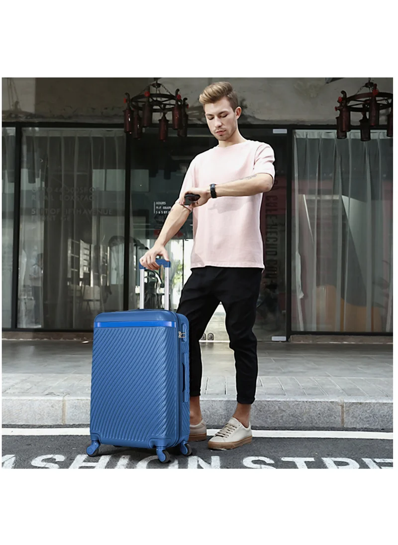 سيناتور Hard Case Travel Bag Luggage Trolley For Unisex ABS Lightweight Suitcase with 4 Spinner Wheels KH1065 Pearl Blue