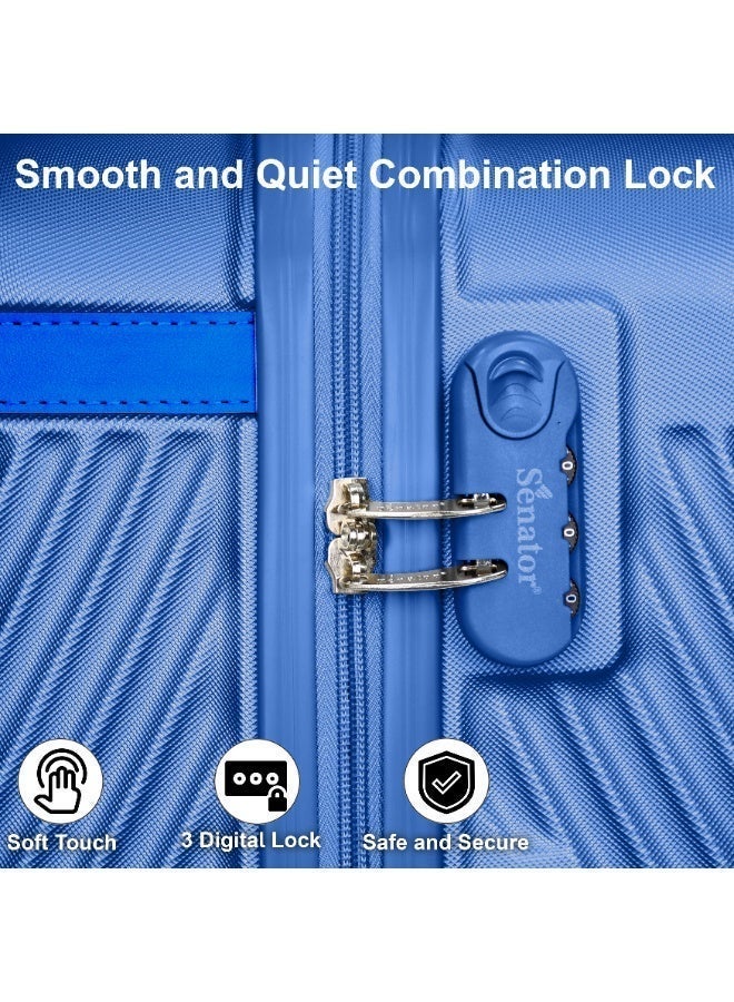 SENATOR Hard Case Travel Bag Luggage Trolley For Unisex ABS Lightweight Suitcase with 4 Spinner Wheels KH1065 Pearl Blue - Image 5