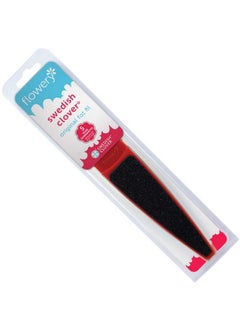 Flowery Flowery Original Swedish Clover Red Foot File, Pedicure Foot Scrubber, 60/100 Grit - RED  - Image 1