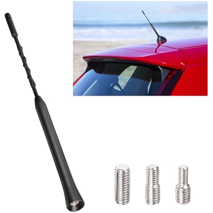 Unity Universal Vehicle Roof Mount Flexible Rubber Car Antenna Am Fm Antenna Car Roof Antenna Car 23Cm9Inch Car Radio Antenna With M4 M5 M6 Threaded Adapter Suitable For Most Models Etc - Image 2