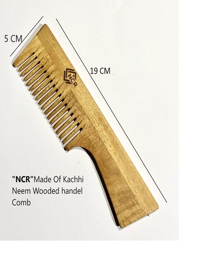NCR 100% Kacchi Neem Wooden Comb, All Hair Type Single Teeth Fungal & Dendruff Protection Neem Wooden Comb - Image 2
