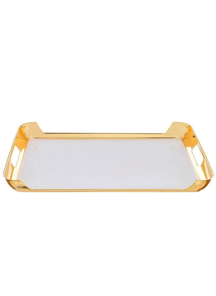 Al Saif Gallery steel tray set with gold edges, 3 pieces, rectangular - white - pzsku/Z1C2ED17AF27541103831Z/45/_/1737987064/78937f06-194b-4d35-8af5-5fd18043c919