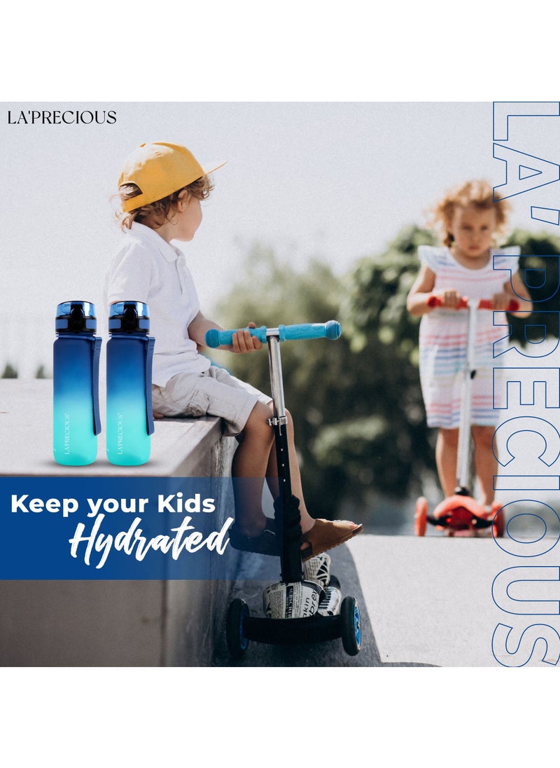 LA' PRECIOUS - 500ml Water Bottle for Adults and Kids - USA Tritan Material Non-Toxic BPA Free - Fast Flow - Flip Top Leak Proof Lid and One Click Open - Image 1