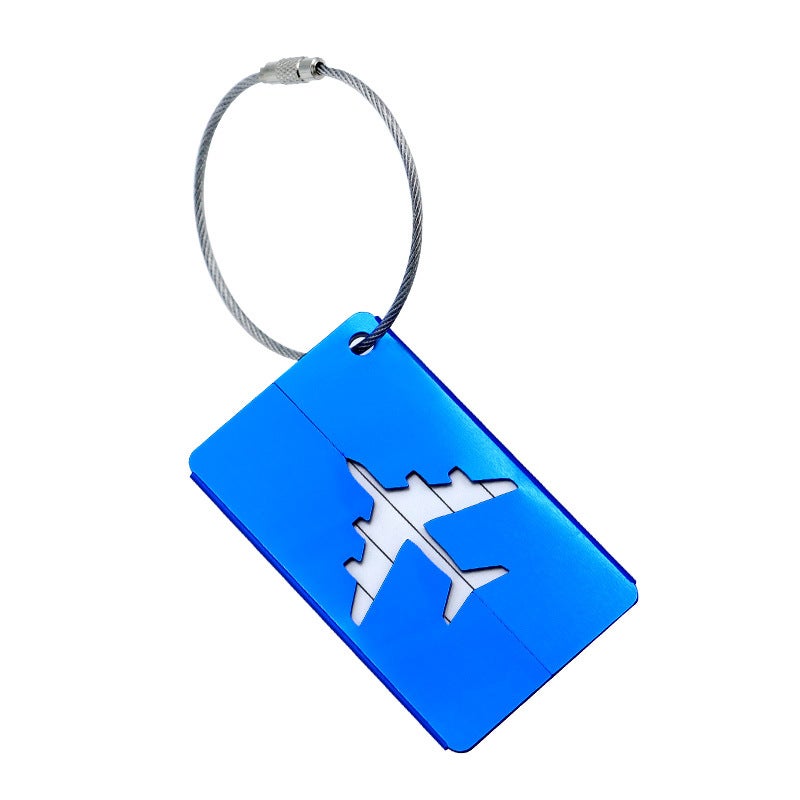 Aluminum Alloy Luggage Tag Metal Box Bag Airline Check-in Hanging Card Hanging Tag Pink Blue Black Green Red Purple Coffee Gold Blue 